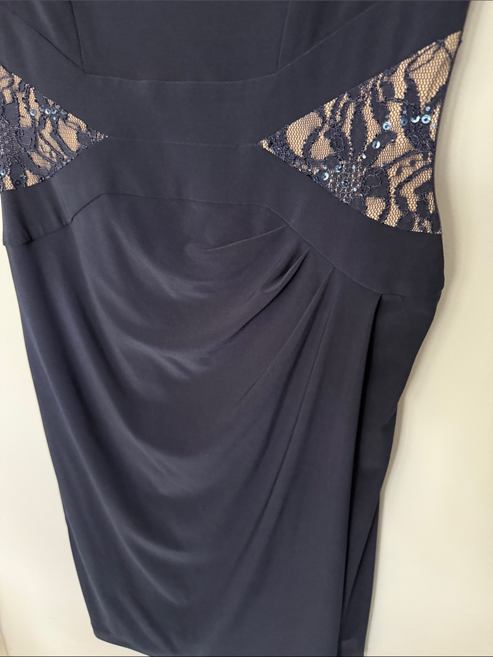 Lauren Ralph Lauren Navy Dress with Lace Insets - Picture 4 of 13